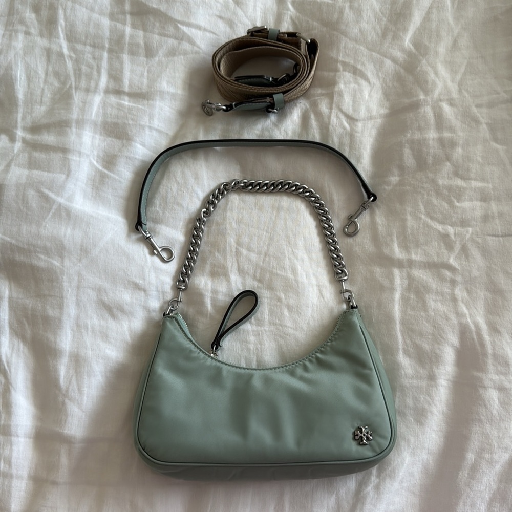 Tory Burch Mint Green nylon Chain-Accent shoulder with Crossbody Bag - Picture 6 of 7